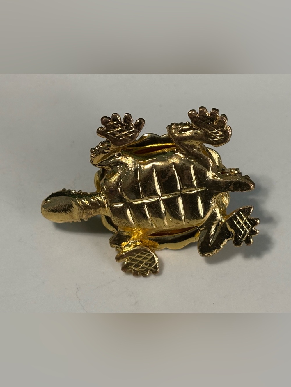 Gold Crystal Turtle Figurine Decorative Accent - Gold - Picture 6 of 7